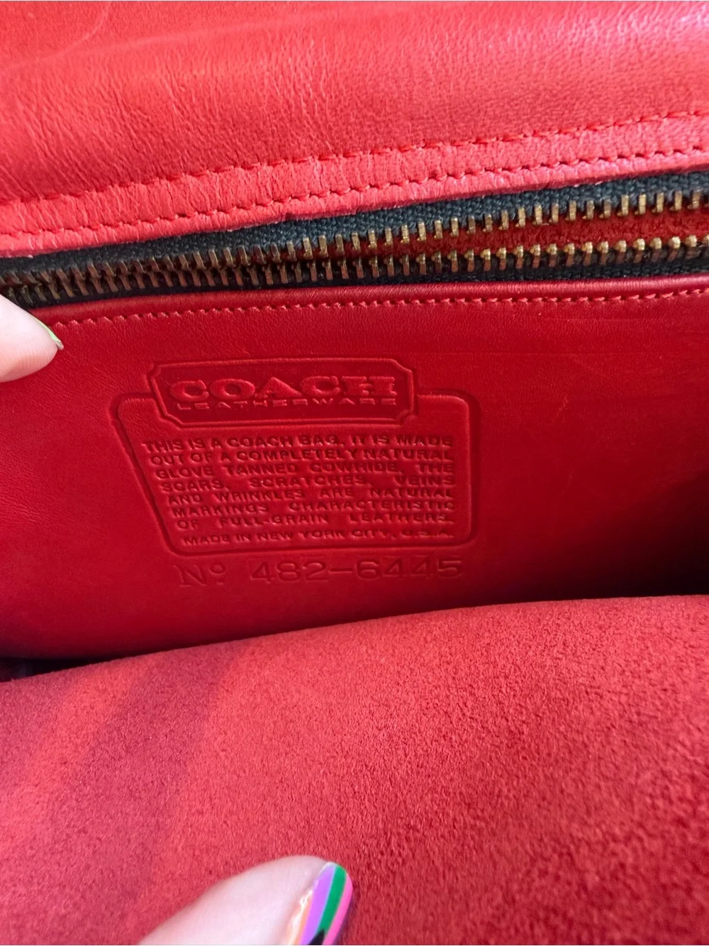 Rare Vintage Coach Red Leather Crossbody Bag with Buckle Strap - Picture 9 of 9